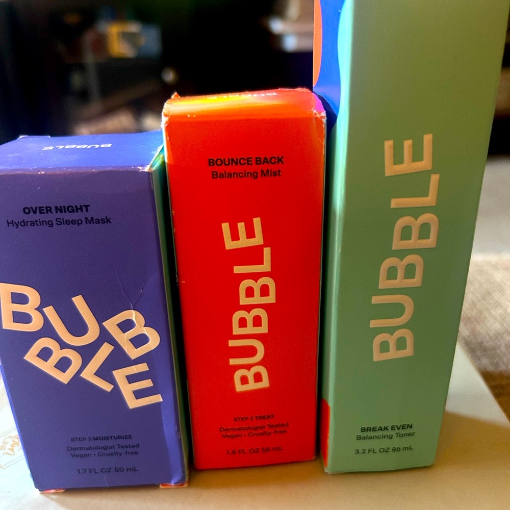 NIB BUBBLE Skincare products 
3 products